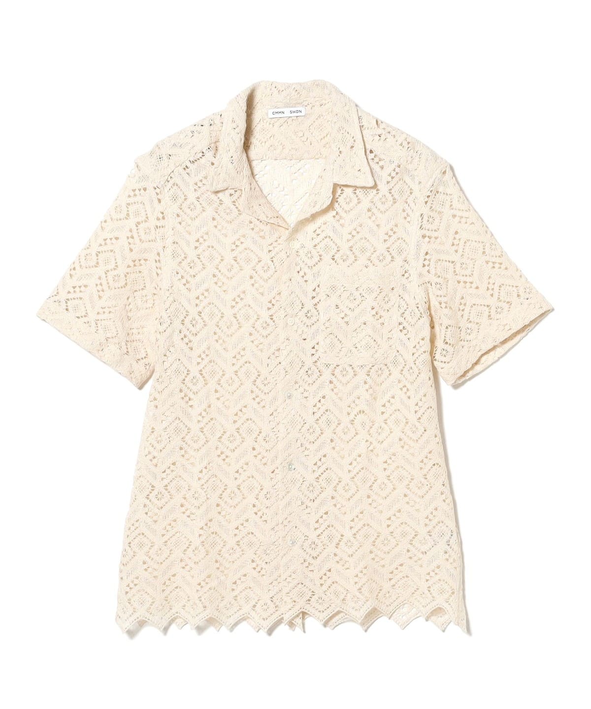 CMMN SWDN コモンスウェーデン / Ture Embroidery コットンレース キャンプカラー シャツ シャツ・ブラウス MEN LACE 50 CMMN SWDN コモンスウェーデン / Ture Embroidery コットンレース キャンプカラー シャツ シャツ・ブラウス MEN LACE 50