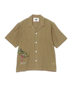 mii / SUBHA コットンチャタイ チェック オープンカラー シャツ	