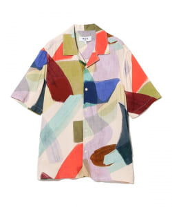 WAX LONDON / PAINTED SHAPES レーヨン オープンカラー シャツ