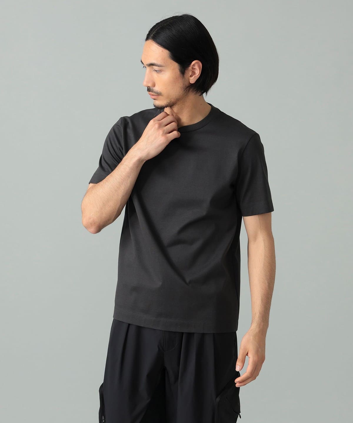 SLOANE スローン / コットンテンジク クルーネック カラーTシャツ Tシャツ・カットソー MEN CHARCOAL. G(707) 3/M SLOANE スローン / コットンテンジク クルーネック カラーTシャツ Tシャツ・カットソー MEN CHARCOAL. G(707) 3/M