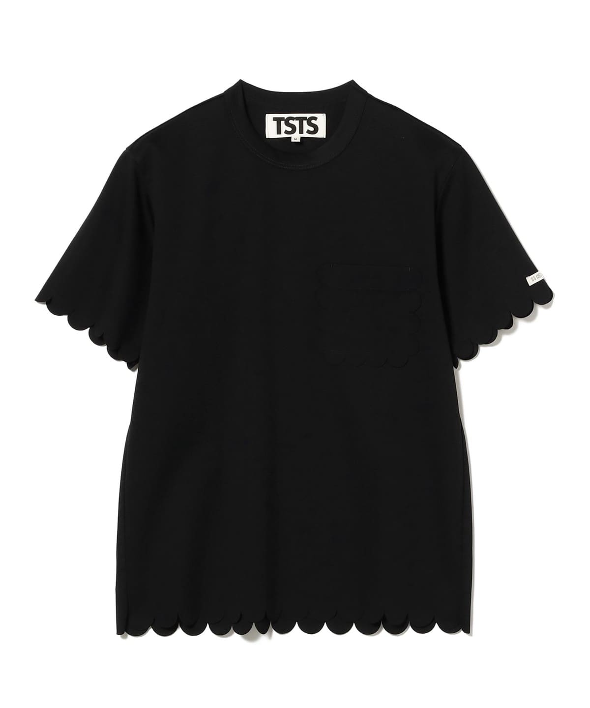 TSTS / スカラップカット クルーネックTシャツ Tシャツ・カットソー MEN BLACK S TSTS / スカラップカット クルーネックTシャツ Tシャツ・カットソー MEN BLACK S