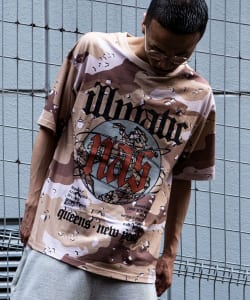 【別注】U/MUSIC × IG / UNDERSONG Nas カモフラージュ グラフィック Tシャツ