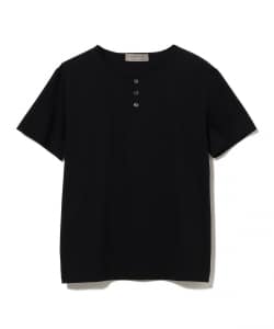 QUATTROCCHI / スムースコットン ヘンリーネック Tシャツ