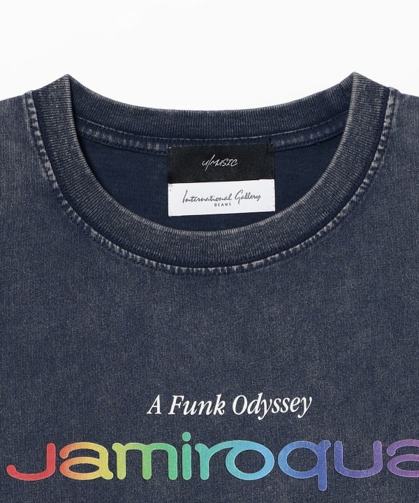 【別注】U/MUSIC × IG / JAMIROQUAI グラフィック Tシャツ NAVY パウダー加工によるヴィンテージのような風合