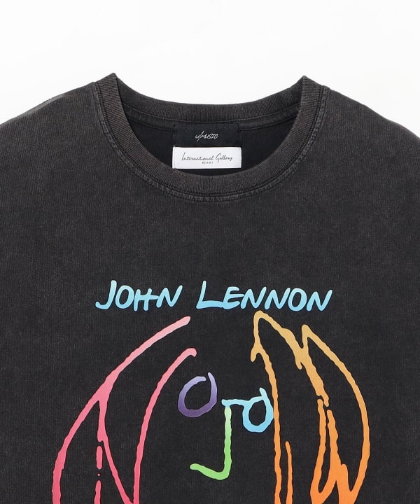 【別注】U/MUSIC × IG / JOHN LENNON グラフィック Tシャツ パウダー加工によるヴィンテージのような風合