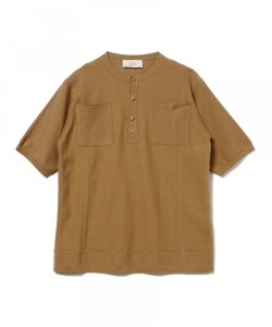 ▲MAISON FLANEUR / 2ポケット ヘンリーネックニット