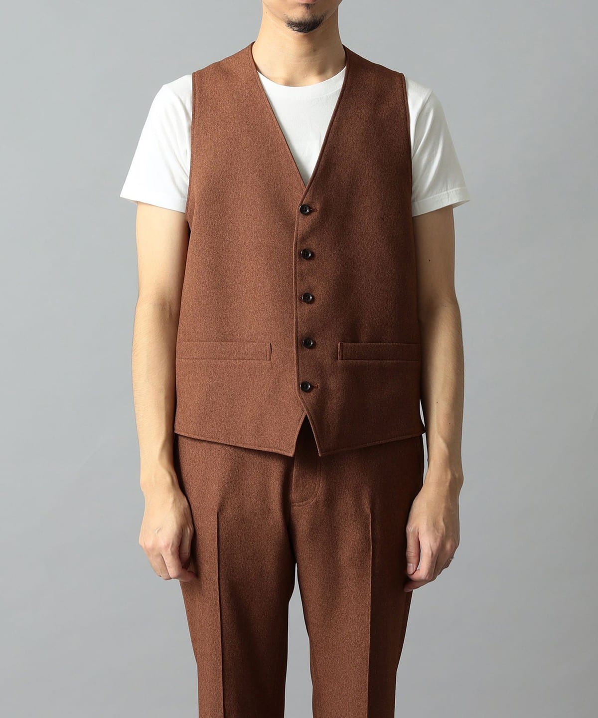 ポリエステルツイル ジレ トップス MEN BRICK L ポリエステルツイル ジレ トップス MEN BRICK L