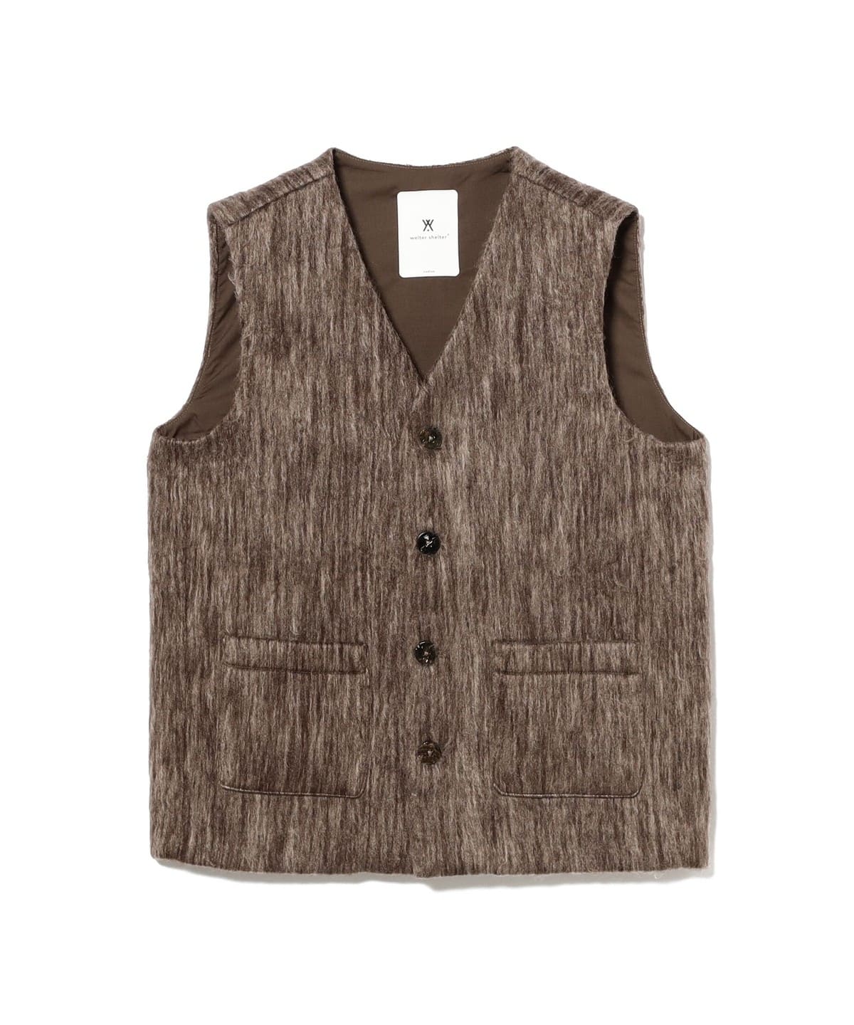welter shelter / ボンディング ファジーベスト トップス MEN BROWN S welter shelter / ボンディング ファジーベスト トップス MEN BROWN S