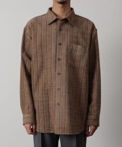 IG / 男裝 鼴鼠皮 標準領 直條紋 襯衫