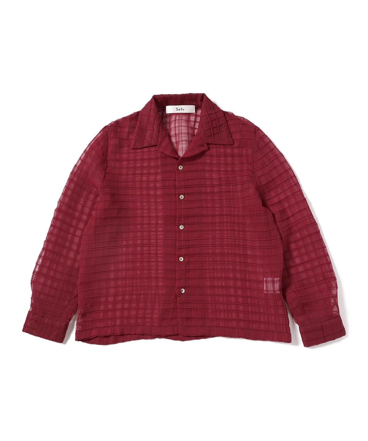 Sefr セファー / SANCHO スプレッドカラーシャツ シャツ・ブラウス MEN RED CHK L Sefr セファー / SANCHO スプレッドカラーシャツ シャツ・ブラウス MEN RED CHK L