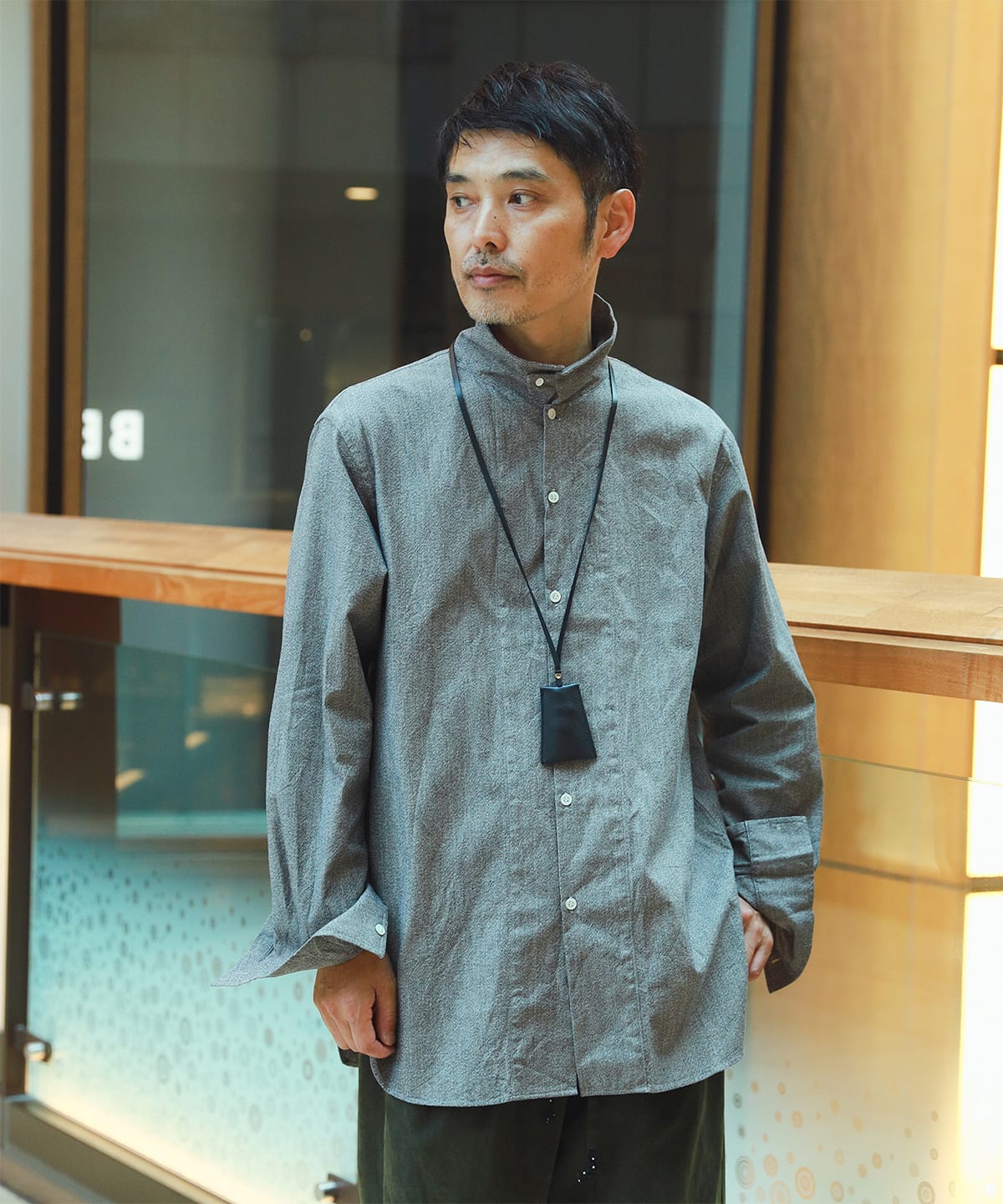 【別注】:colon / ヘザーコットン 2WAYカラーシャツ シャツ・ブラウス MEN BROWN 5 【別注】:colon / ヘザーコットン 2WAYカラーシャツ シャツ・ブラウス MEN BROWN 5