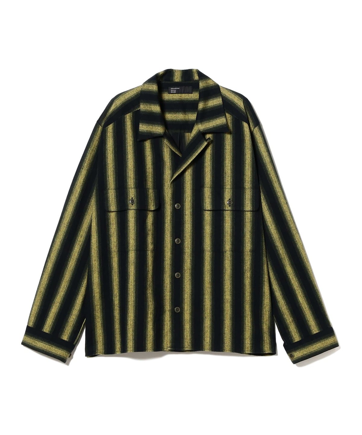 コットンフランネル ストライプ オープンカラー シャツ シャツ・ブラウス MEN YELLOW系 ST M コットンフランネル ストライプ オープンカラー シャツ シャツ・ブラウス MEN YELLOW系 ST M