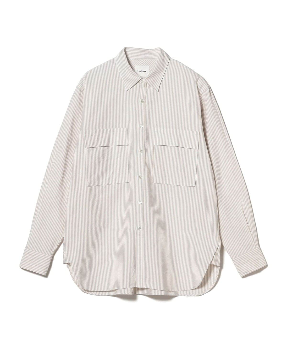 【別注】:colon / コットンオックスフォード ダブルポケットシャツ シャツ・ブラウス MEN WHITxBGE 1 【別注】:colon / コットンオックスフォード ダブルポケットシャツ シャツ・ブラウス MEN WHITxBGE 1