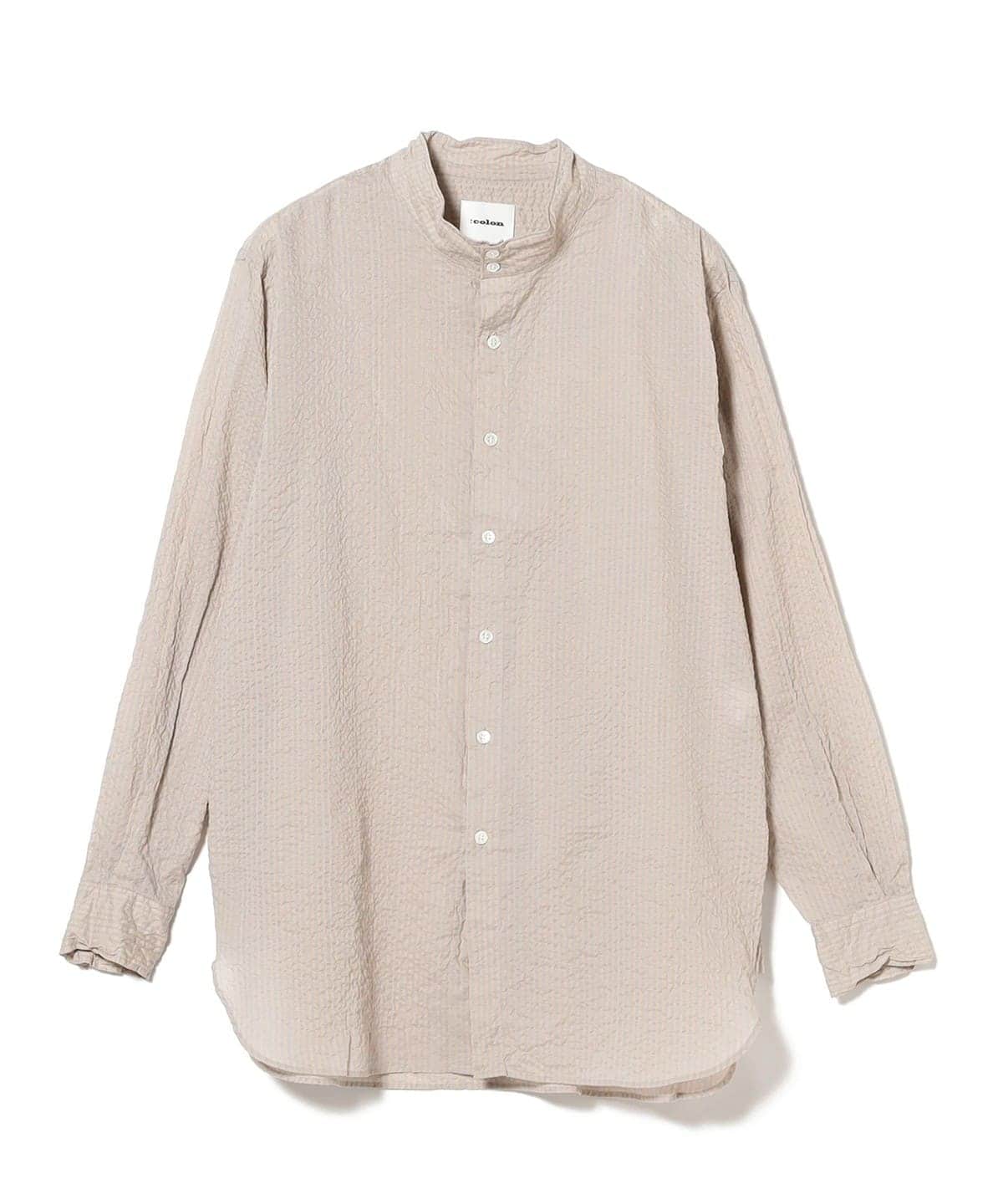 【別注】:colon / リップルコットン ハイスタンドカラーシャツ シャツ・ブラウス MEN BEGxL. BLE 3 【別注】:colon / リップルコットン ハイスタンドカラーシャツ シャツ・ブラウス MEN BEGxL. BLE 3