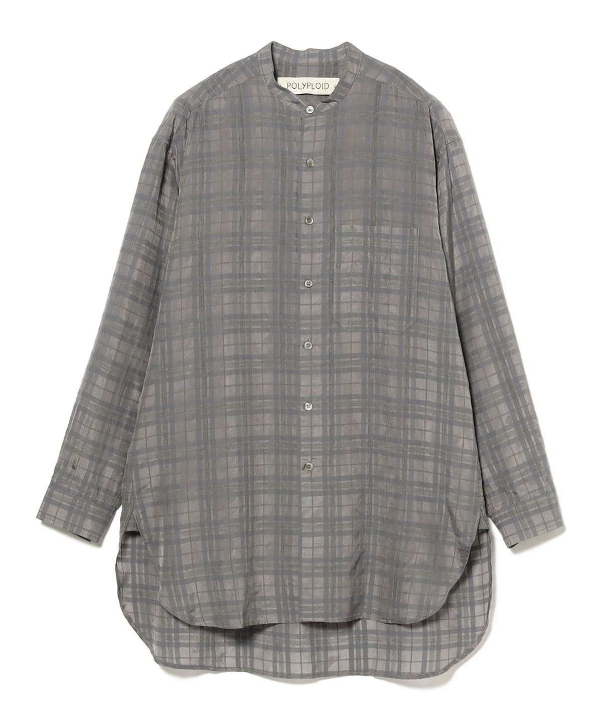 POLYPLOID / シャドウチェック ロングシャツ シャツ・ブラウス MEN GREY CHK 3 POLYPLOID / シャドウチェック ロングシャツ シャツ・ブラウス MEN GREY CHK 3