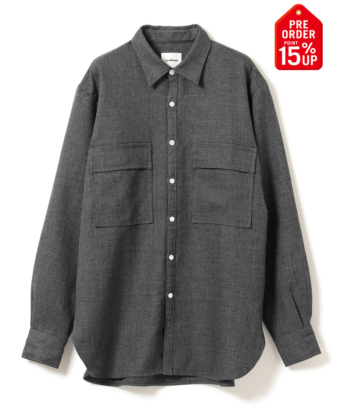 【+15%ポイントUP】【別注】:colon / シャンブレー ダブルポケット シャツ シャツ・ブラウス MEN DK. GRY 5 【+15%ポイントUP】【別注】:colon / シャンブレー ダブルポケット シャツ シャツ・ブラウス MEN DK. GRY 5