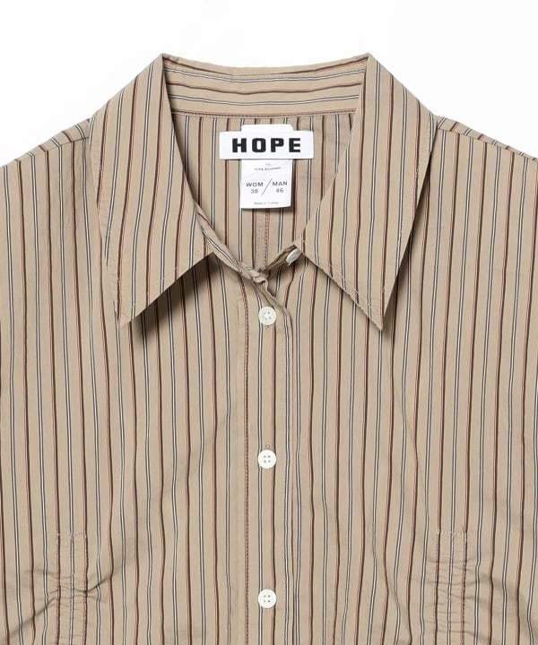 HOPE / STRING Cotton Nylon Stripe Shirt