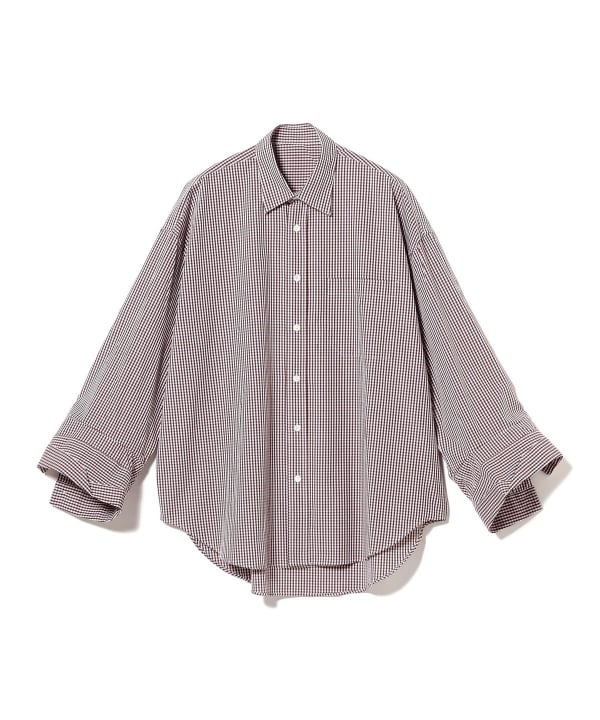 MARINA YEE / SHIRT1 オーバーサイズ シャツ RED PLAID ゆったりとしたオーバーサイズシルエット