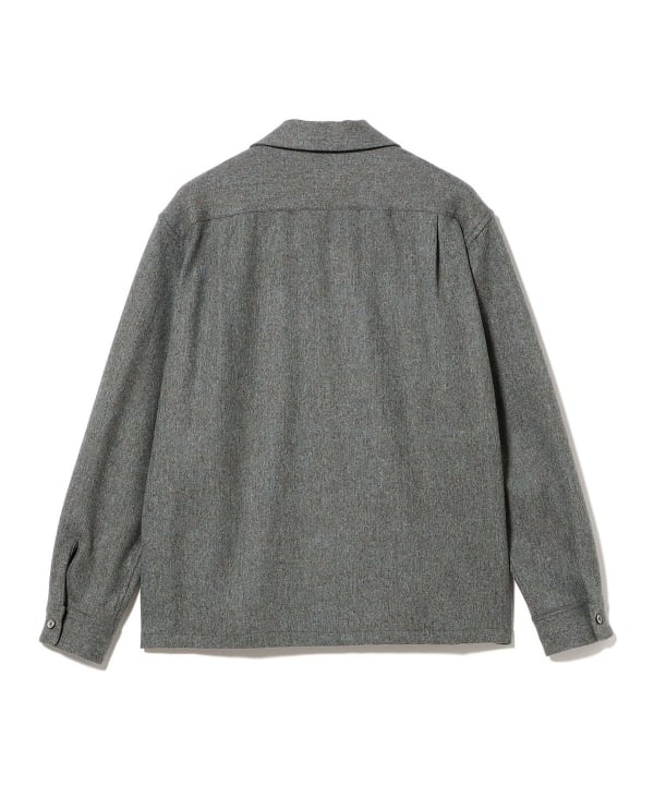 QUATTROCCHI / ウールミックス ネップ オープンカラー シャツ