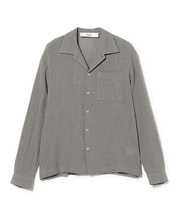 Sefr / EVERYDAY SHIRT コットン オープンカラー シャツ リラックスムードのあるストレートシルエット