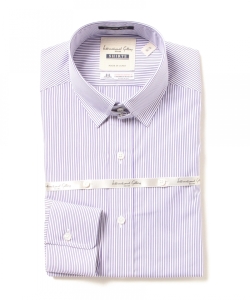 ▲I.G.BEAMS / カスタムスリム タブカラーシャツ -ピンストライプ-