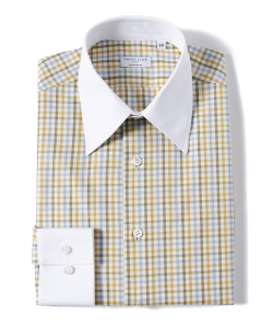 ▲THUILLIER / 別注 チェック クレリックレギュラーカラーシャツ