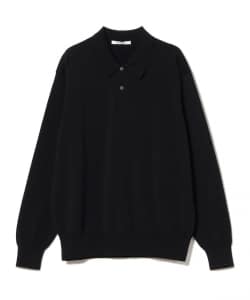 【別注】SLOANE / コットン ニット ロングスリーブ ポロシャツ