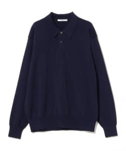 【別注】SLOANE / コットン ニット ロングスリーブ ポロシャツ