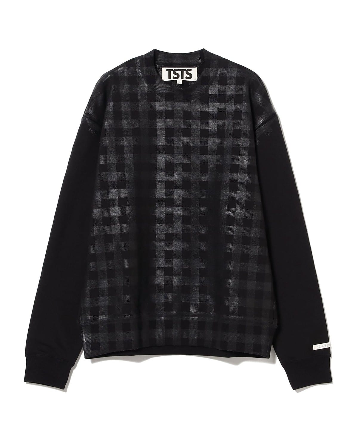 TSTS / ギンガムチェック プリント スウェット トップス MEN BLACKxBLACK M TSTS / ギンガムチェック プリント スウェット トップス MEN BLACKxBLACK M