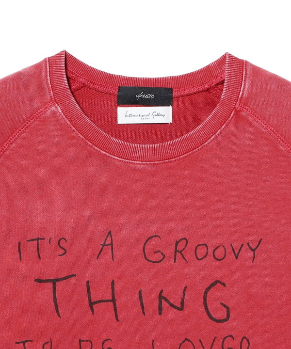 【別注】U/MUSIC × IG / DANIEL JOHNSTON IT'S A GROOVY グラフィック スウェット バイオウォッシュ加工の柔らかな風合