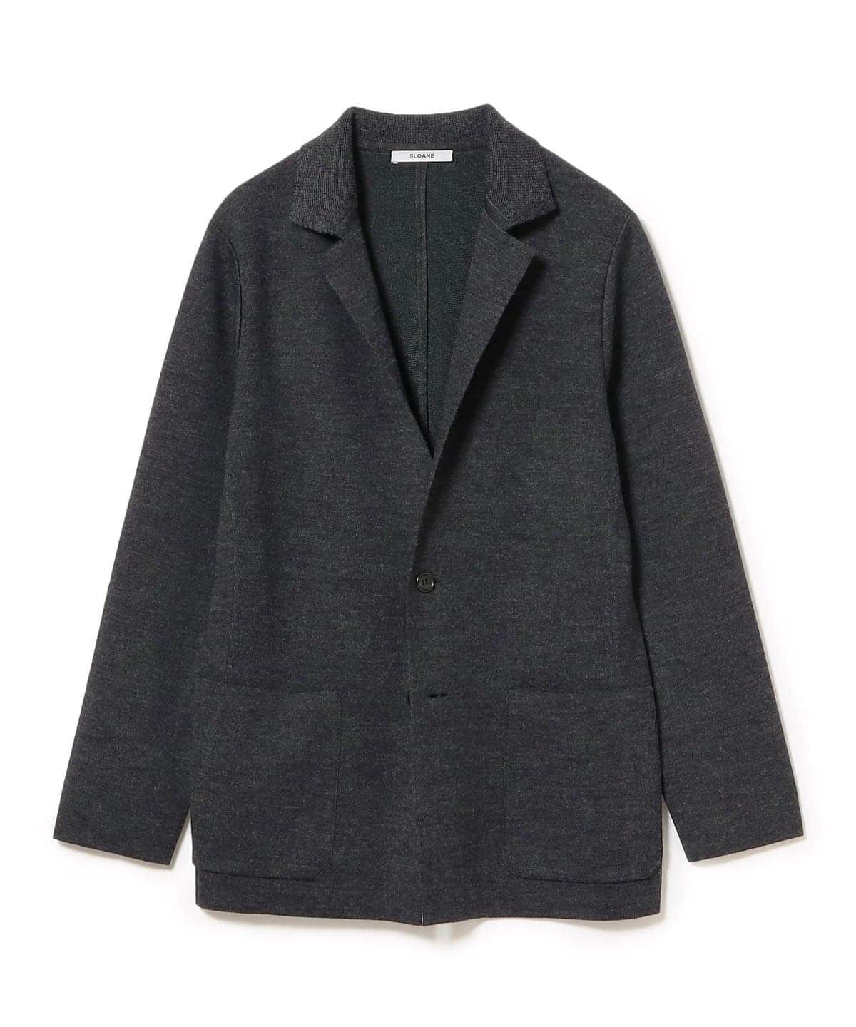 SLOANE スローン / 別注 12ゲージ Wフェイス 2ボタン ニットジャケット ジャケット MEN DK. GREY 3/M SLOANE スローン / 別注 12ゲージ Wフェイス 2ボタン ニットジャケット ジャケット MEN DK. GREY 3/M