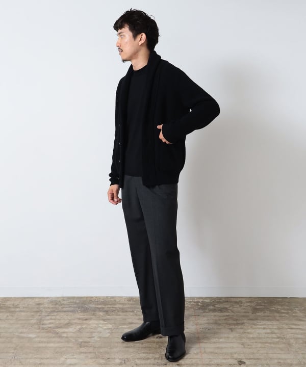 BEAMS PLUS ハイランドウール ショールカラー ニット カーディガン M