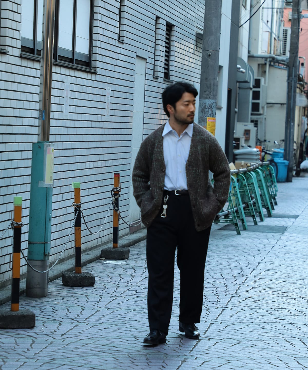 BEAMS ビームス シャギーニット カーディガン M 黒 アメカジ グランジ BEAMS（ビームス）の「BEAMS / 7ゲージ ソリッド シャギー