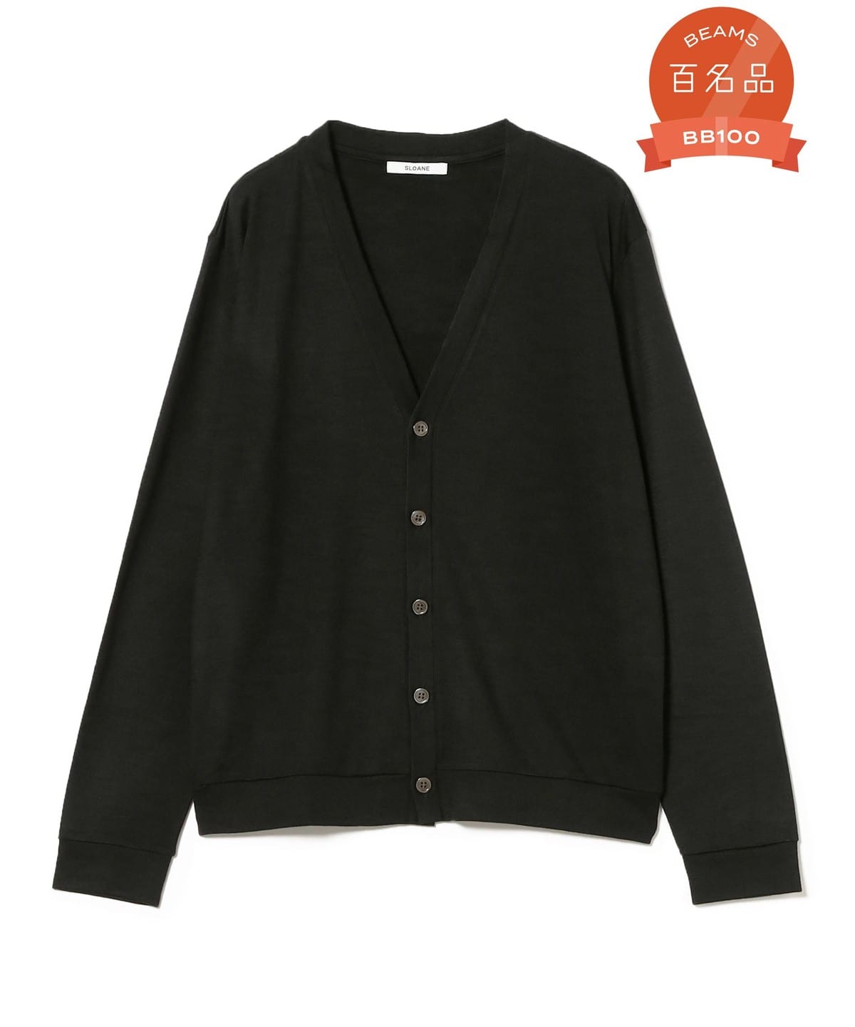 【別注】SLOANE スローン / ウールテンジク Vネック カーディガン トップス MEN BLACK 5 【別注】SLOANE スローン / ウールテンジク Vネック カーディガン トップス MEN BLACK 5