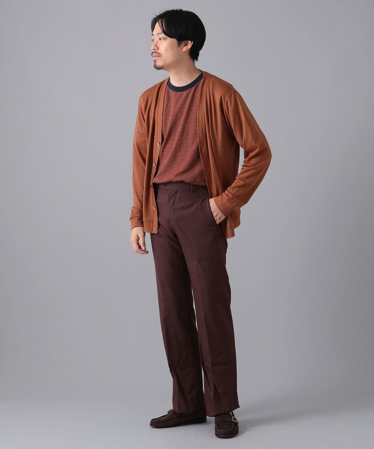 International Gallery BEAMS SLOANE × IG / 別注 男裝 羊毛天竺 V領 開襟衫(上衣 毛衣・針織毛衣 ...