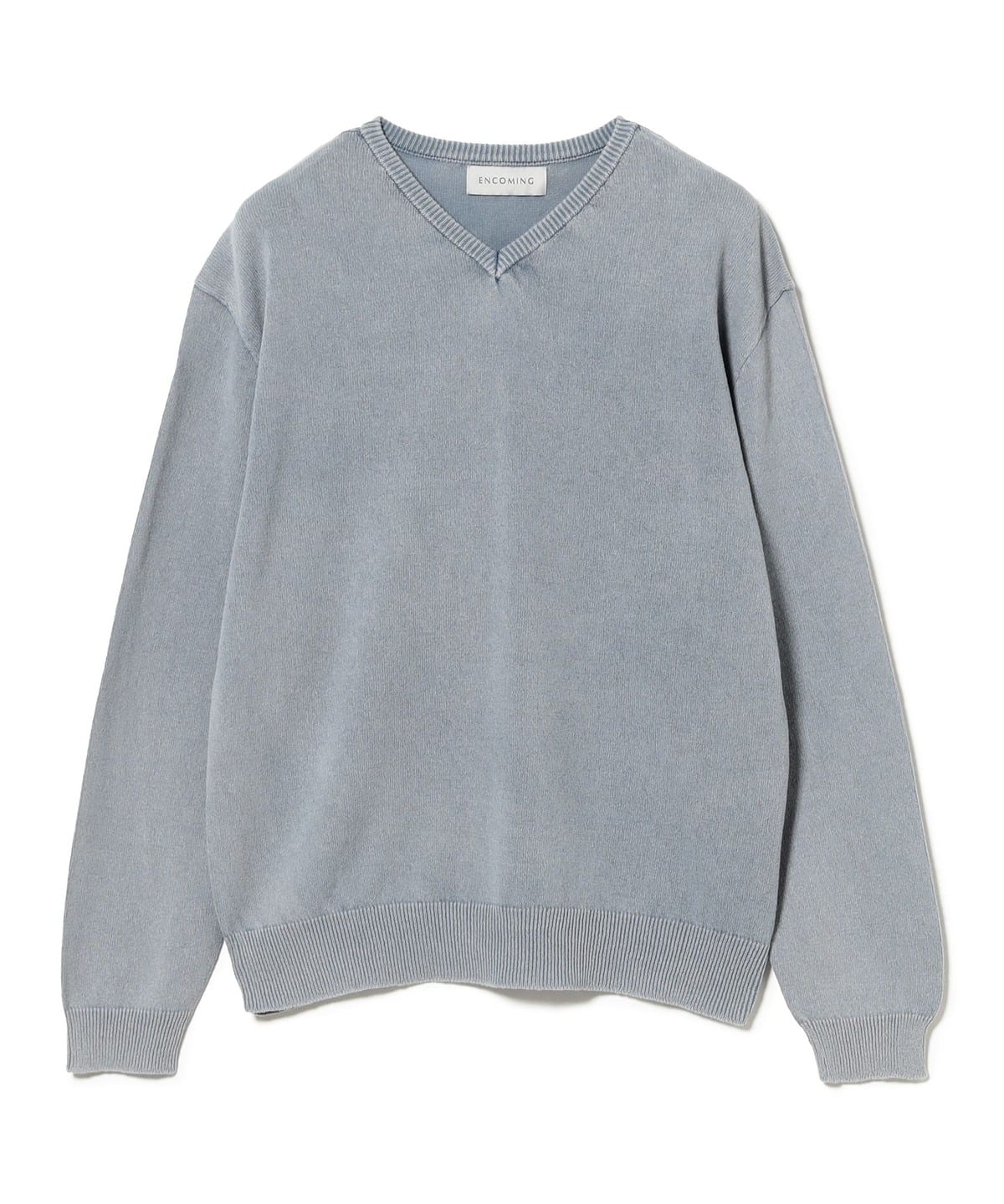 ENCOMING / ストーンウォッシュ Vネックニット トップス MEN BLUE S ENCOMING / ストーンウォッシュ Vネックニット トップス MEN BLUE S