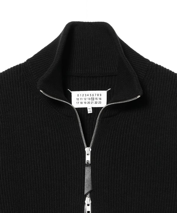 〈MEN〉Maison Margiela / ウールコットン ジップアップ ニット