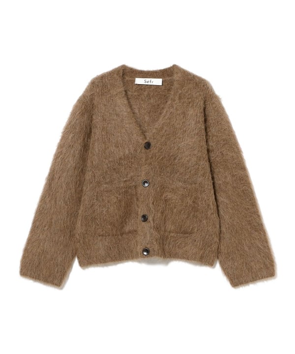 Sefr / LEE CARDIGAN アルパカ カーディガン リラクシーなシルエットにブランドらしい深いVネック