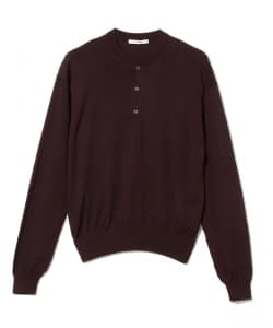 【別注】SLOANE / 14ゲージ ウール ヘンリーネック ニット