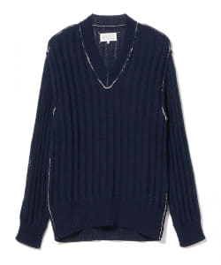 ▲＜MEN＞Maison Margiela / 3ゲージ Vネックニット