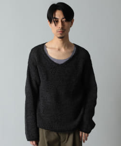 IG × ALPHA STUDIO / 別注 フェイクスエード Vネックニット
