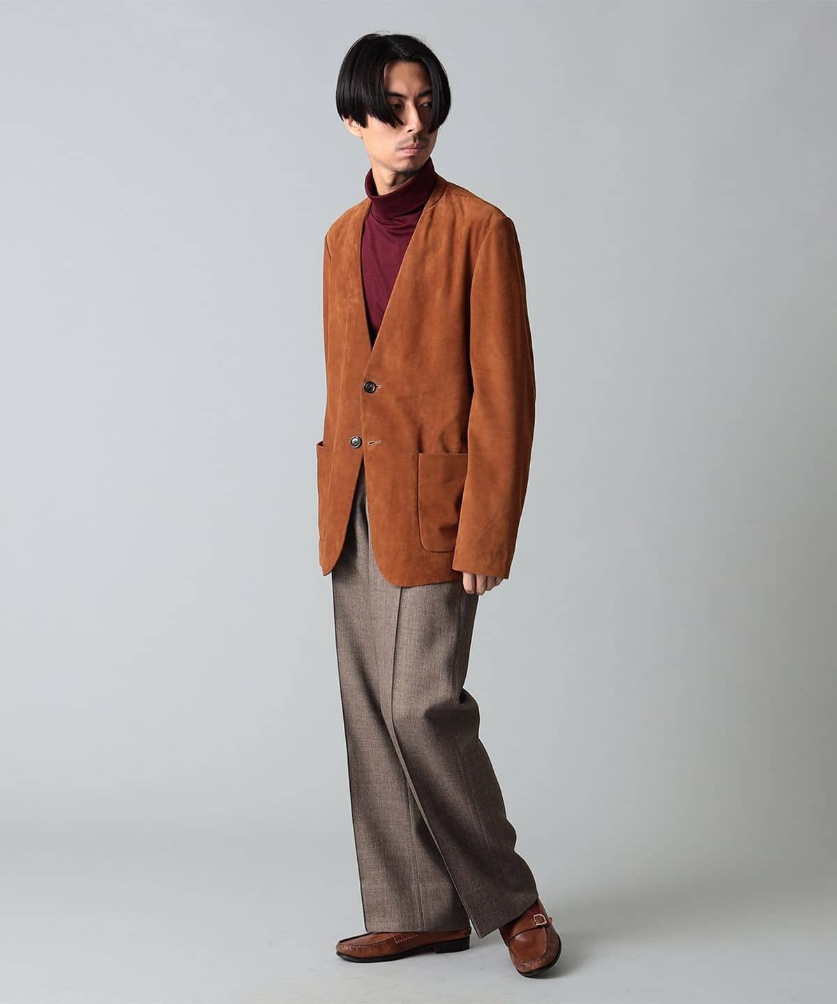 QUATTROCCHI ゴートスエード ノーラペル ジャケットサイズ48 International Gallery BEAMS（インターナショナルギャラリー ビームス
