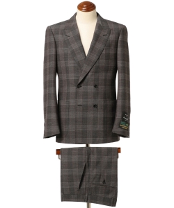 ▲International Gallery BEAMS / コンテンポラリー4Bダブル チェックスーツ