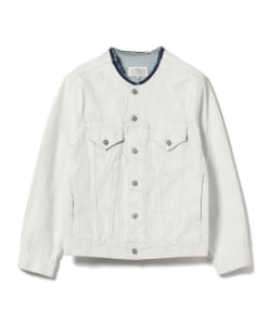 ＜MEN＞Maison Margiela / ノーカラー ハンドペイント デニムジャケット