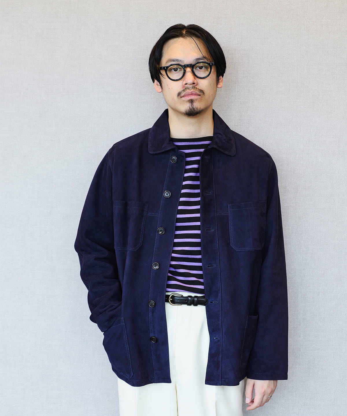 QUATTROCCHI クアトロッキ / ゴートスエード 総裏 カバーオール ブルゾン MEN NAVY 50/XL QUATTROCCHI クアトロッキ / ゴートスエード 総裏 カバーオール ブルゾン MEN NAVY 50/XL
