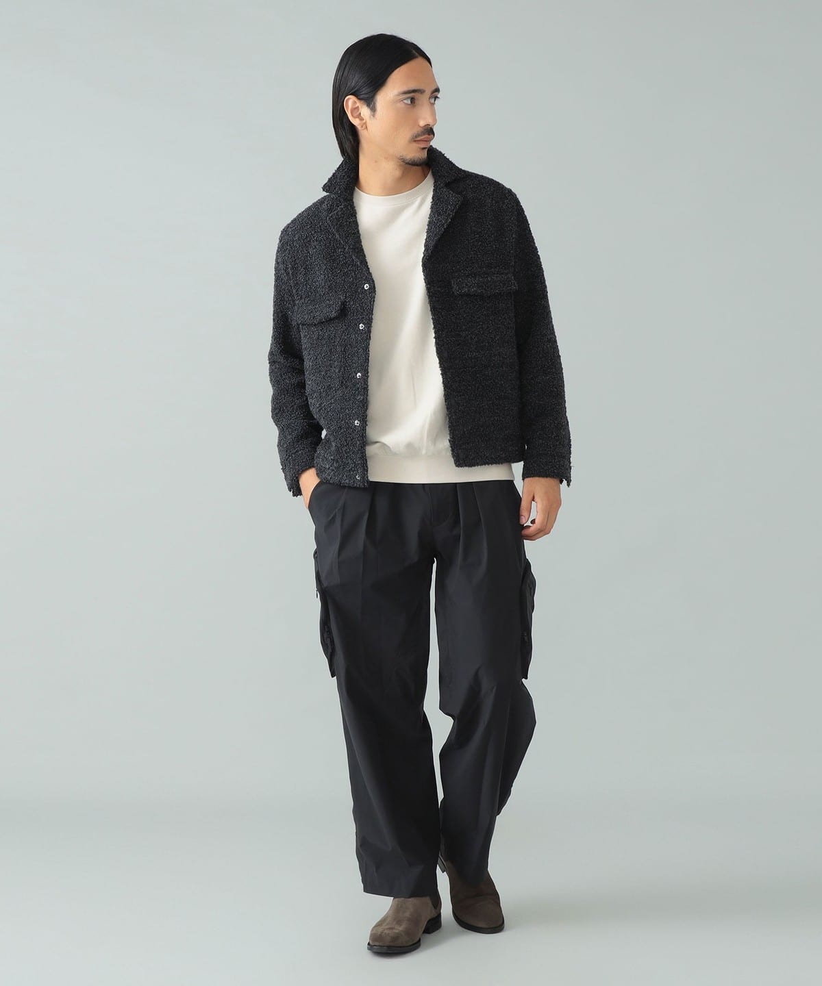 t*o様 【美品】ルードギャラリー コンチョ ウールジャケット 日本製 ブラック International Gallery BEAMS（インターナショナルギャラリー ビームス