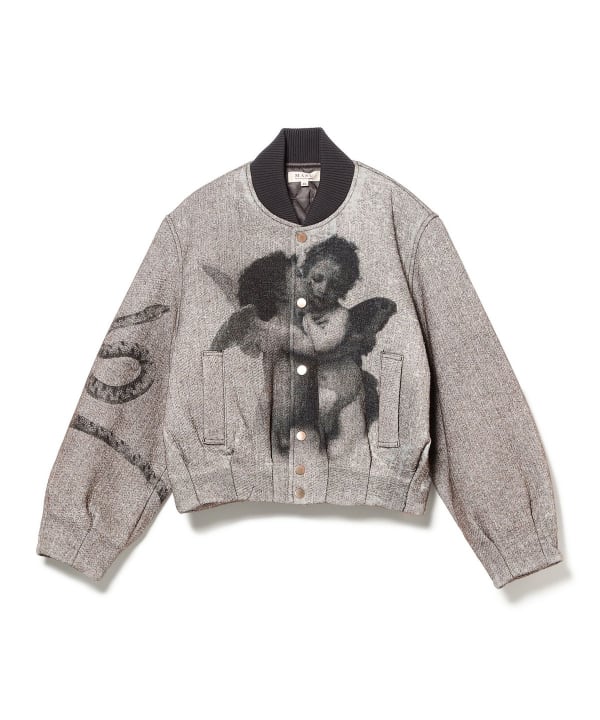 N-423 GOLDEN LOBBY 刺繍ブルゾン　ブラック　エンジェル　38 ルースイソンブラ/LUZ e SOMBRA 中綿ジャケット/FD ONE INNER