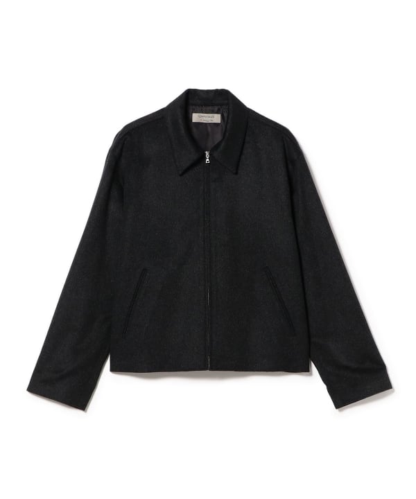 QUATTROCCHI / ウールカシミヤ ジップ ショート ブルゾン 緩すぎず、タイトすぎないすっきりとしたフィッティング