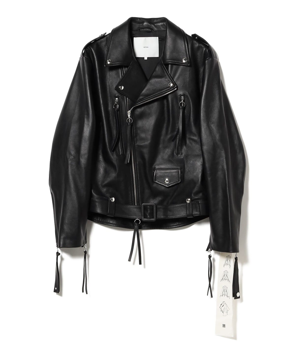 BEAMS ブラック　ラムレザーブルゾン　M International Gallery BEAMS（インターナショナルギャラリー ビームス