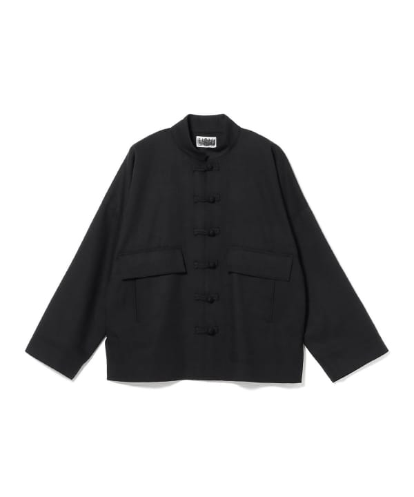 CLASS / Wool China Jacket: Relaxed silhouette, faux waist flaps.